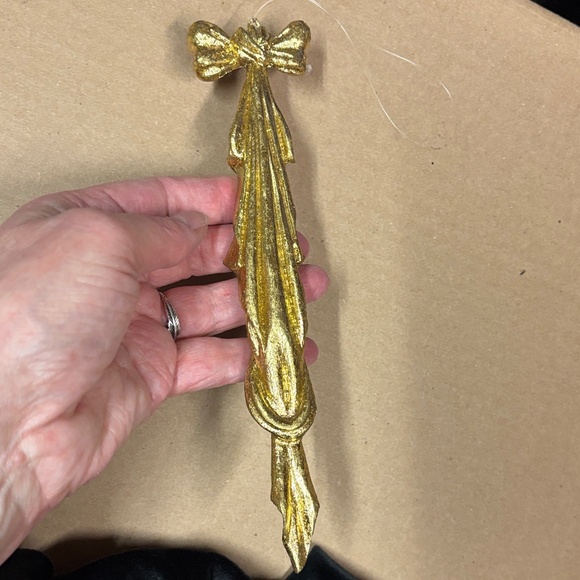 🎄SALE Elegant Gold Bow Ornaments, Crystal Glitter Victorian, Christmas - Picture 5 of 11